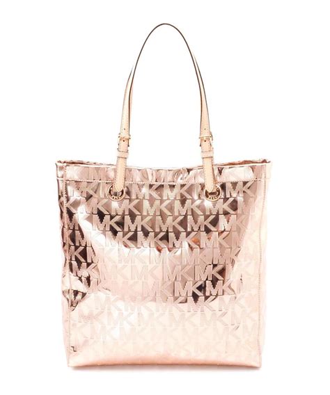 rose gold glitter michael kors purse|michael kors gold tote handbags.